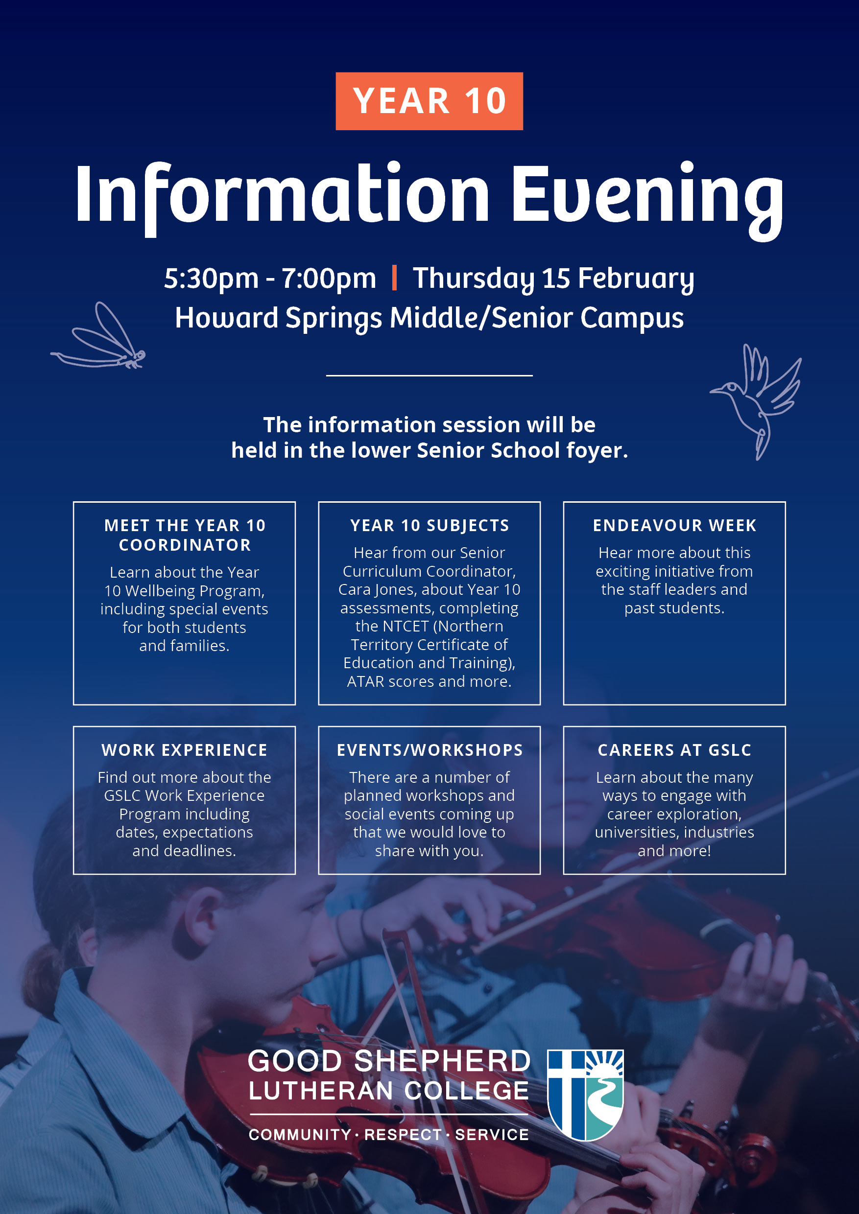 Year 10 Info Night poster