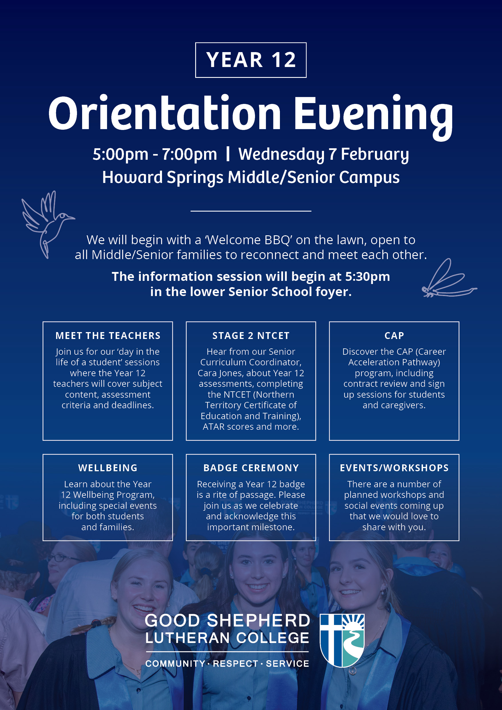 Year 12 Orientation Evening poster