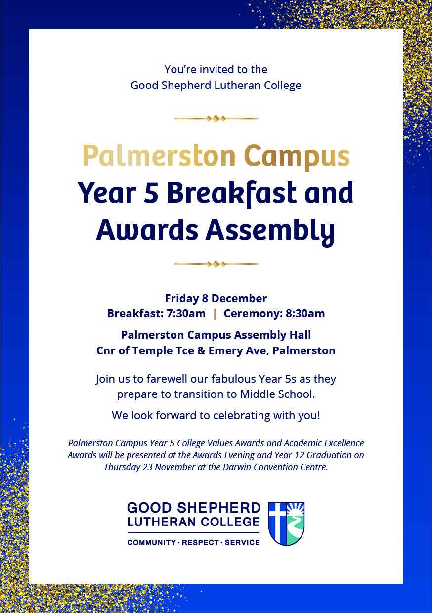PC Year 5 breakfast and Awards Assembly flyer