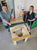 Students with new slab roller